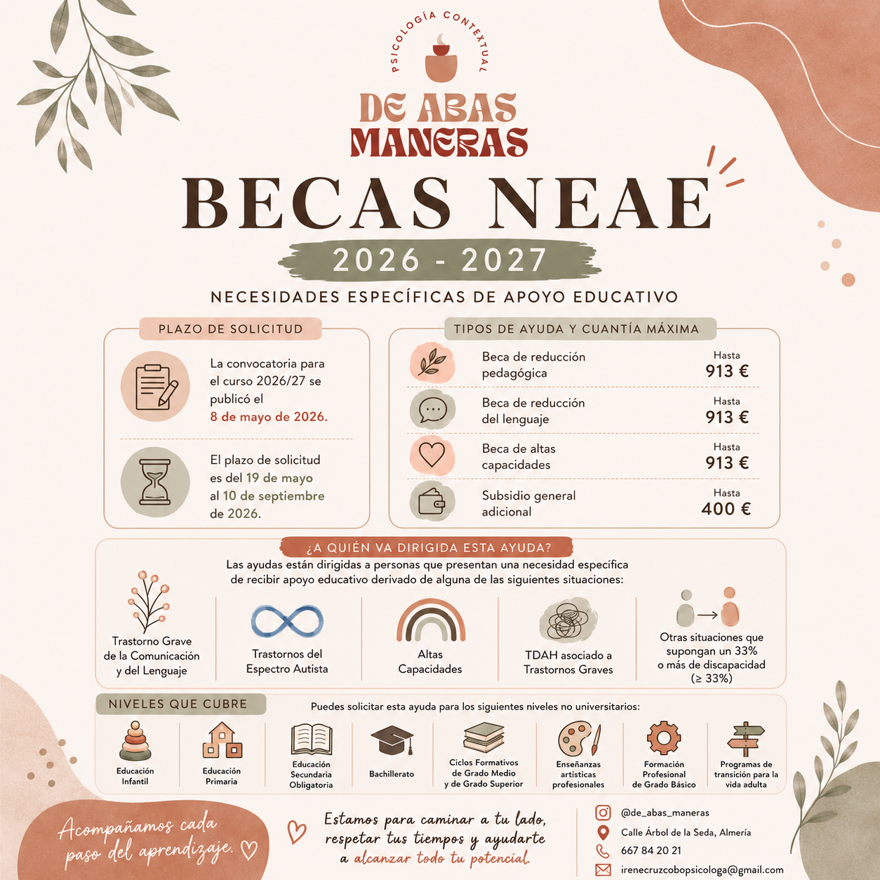 Cartel informativo becas NEAE